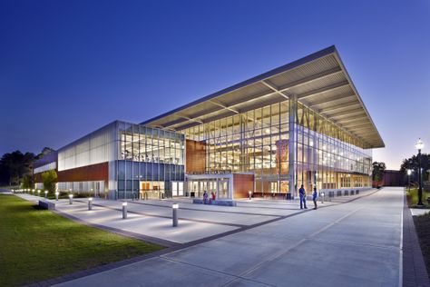 The Student Wellness & Recreation Center at Georgia College & State University / Cannon Design Student Wellness, Sustainable Building Design, Athletic Center, Georgia College, Membrane Roof, Recreation Centers, Backyard Inspo, Wellness Center, Design Center