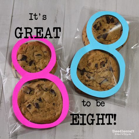 It's Great to be Eight Cookies. Cute cookie handouts for Melina's class! Great To Be Eight, Great To Be 8, Paintball Birthday Party, Paintball Birthday, Cookies Cute, Breakfast Basket, Birthday Treats, Cheap Gifts, Cute Cookies