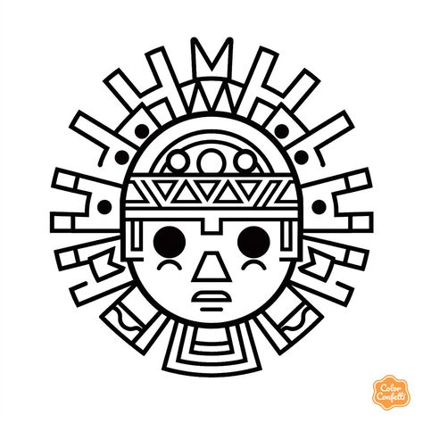 illustration of Magical Inca coloring adventure Inca Art, Peruvian Culture, Mayan History, Mandala Turtle, Relaxing Art, Fantasy Fairy, Free Coloring Pages, Intricate Patterns, Free Kids