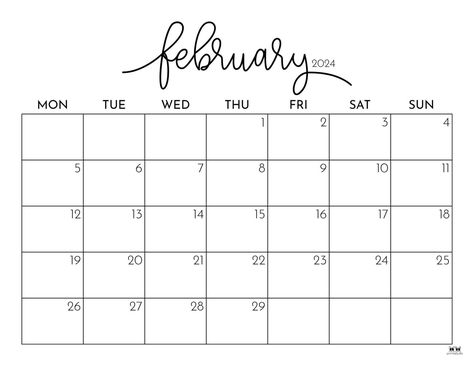 February 2024 Calendars - 50 FREE Printables | Printabulls Pink Monthly Planner, Planners 2024, Business Planner Organization, Free Printable Monthly Planner, Free Planner Templates, Daily Schedules, Aesthetic Planner, Undated Monthly Planner, Digital Weekly Planner