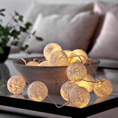 Amazon.com: Acsin LED String Lights Cotton Braided, Fairy Decorative Lighting Ambience Warm Nordic Style 3M 20LED Waterproof Flexible with Remote Control 8 Lighting Modes (Snow Pear) : Home & Kitchen Tumblr Lamp, Cotton Ball Lights, Hanging String Lights, Globe String Lights, Indoor String Lights, Led Fairy Lights, Ball Lights, Globe Lights, Led String Lights