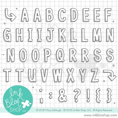 Clear block alphabet stamp set for creating unique handmade cards and scrapbook Chalkboard Lettering Alphabet, Bubble Alphabet, Cheer Signs, Different Lettering, Doodle Letters, Calligraphy Cards, Alphabet Stamps, Hand Lettering Fonts, Hand Lettering Alphabet