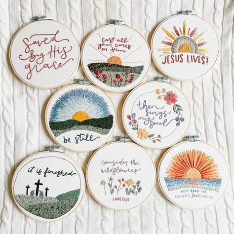 Christian Embroidery Kits - Elly and Grace – ellyandgrace Christian Embroidery Designs, Christian Workout, Kids Faith, Christian Embroidery, Christian Shirts For Women, Clothing Embroidery, Christian Accessories, Grace Christian, Christian Crafts