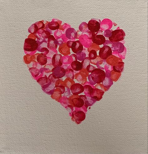 Thumb Painting Aesthetic, Fingerprint Pottery Ideas, Finger Painting Aesthetic, Hand Heart Painting, Thumb Painting Ideas, Fingerprint Art Ideas, Thumb Print Heart, Pinting Ideas, Thumb Print Art