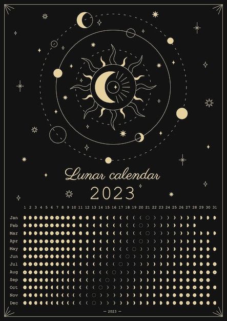 2023 moon calendar astrological calendar... | Premium Vector #Freepik #vector #moon-phases #astrology #astronomy #lunar-eclipse Moon Close Up, Astrological Calendar, Neptune Planet, Moon Phase Calendar, Voodoo Spells, Moon Icon, Moon Journal, Calendar Poster, Star Illustration