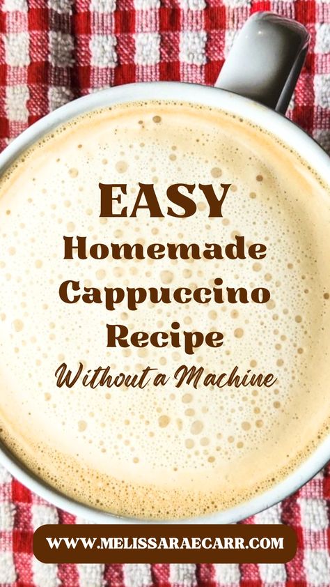 I will show you my Easy Homemade Cappuccino Recipe without a Machine that will have you enjoying a perfect cappuccino in the comfort of your own home.  This recipe will work with non-dairy creamer, whole milk or any alternative milk.Experiment with these different techniques to find the method that suits your needs.  With a little practice, you’ll be able to treat yourself to a great cup of cappuccino anytime you want. Capachino Recipe, Instant Cappuccino Mix Recipe, Cappuccino Mix Recipe, Frothed Milk Recipes, Frother Recipes, Homemade Cappuccino, Boat Recipes, French Vanilla Cappuccino, Cappuccino Recipe