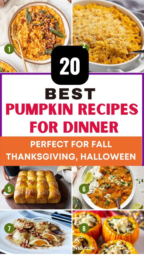 15 BEST PUMPKIN RECIPES YOU NEED TO TRY THIS FALL - Grill Cuisines Pumpkin Mac And Cheese Recipe, Recipes With Fresh Pumpkin, Pumpkin Recipes For Dinner, Pumpkin Food Ideas, Pumpkin Meals, Pumpkin Dinner Recipes, Fresh Pumpkin Puree, Best Pumpkin Recipes, Creamy Pumpkin Pasta