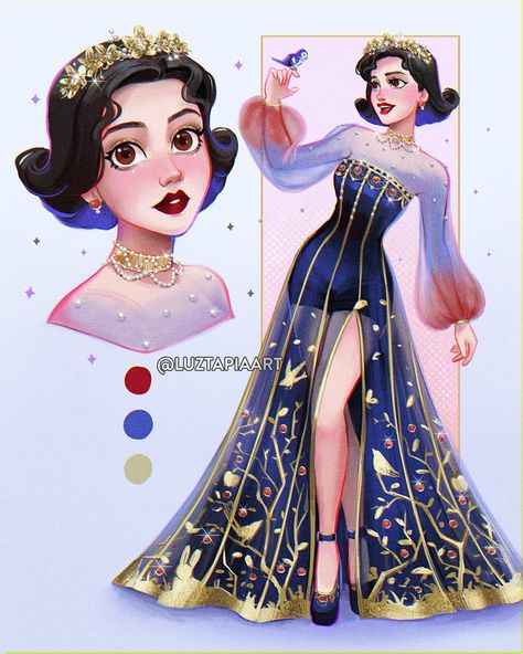 Luz Tapia Art, Royal Core, Disney Princess Fan Art, Disney Princess Fashion, Images Disney, Karakter Disney, Disney Princess Drawings, Princess Drawings, Disney Artwork