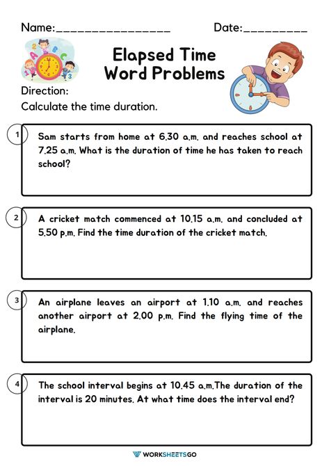 Elapsed Time Word Problems Time Worksheets Grade 3, Elapsed Time Worksheets, Elapsed Time Word Problems, Word Problems 3rd Grade, Time Word Problems, Problem Solving Worksheet, 5th Grade Worksheets, Addition Words, Addition Word Problems