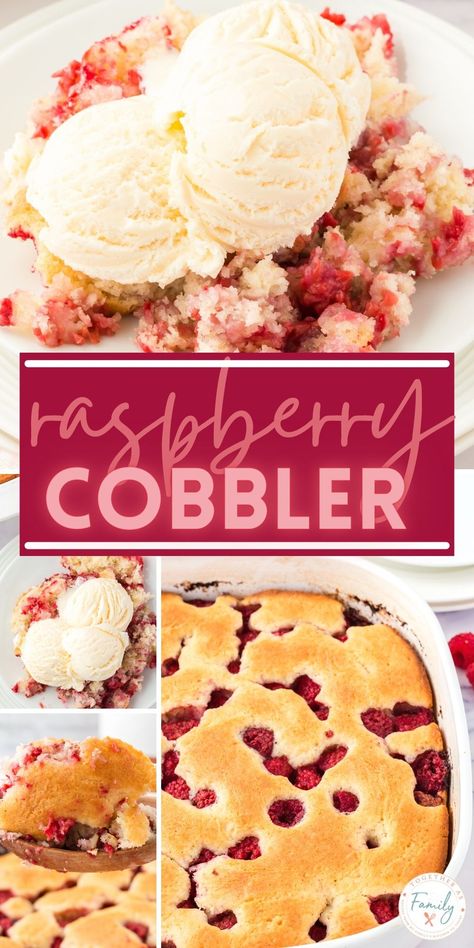 Raspberry Dump Cake, Dump Cake Cobbler, Fresh Raspberry Desserts, Raspberry Desserts Easy, Raspberry Fluff, Dessert Cobbler, Fresh Raspberry Recipes, Raspberry Recipes Dessert, Raspberry Cobbler