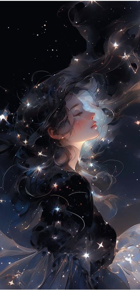 Moon Goddess Art, Anime Moon, Greek Goddess Art, Goddess Aesthetic, Star Goddess, Moon Princess, Celestial Art, Goddess Art, Witch Art