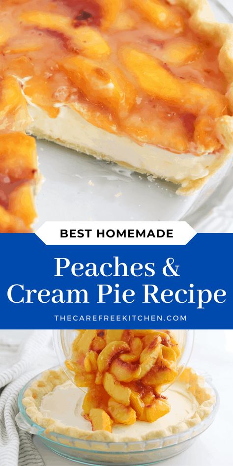 Peaches And Cream Pie, Peaches Cream Cheese, Cream Cheese Pie Recipes, Peach Filling, Butter Pie Crust, Fresh Peach Recipes, Fresh Peach Pie, All Butter Pie Crust, Peach Pie Recipes