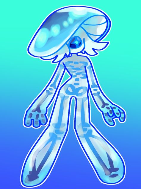 Sea Themed Character Design, Jellyfish Fursona, Toffuxx Art, Jellyfish Character Design, Sea Creature Oc, Jellyfish Oc, Fish Oc, Mushroom Character, Sublimation Ideas Projects Inspiration