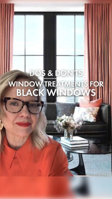 Best Window Coverings, Black Vinyl Windows, Black Windows Exterior, Black Window Treatments, Black Blinds, Black Window Trims, Interior Wall Colors, Black Window Frames, Modern Window Treatments