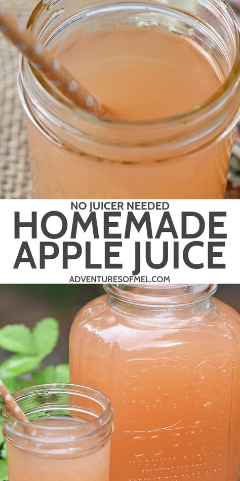 How to make the most delicious homemade apple juice without a juicer and without any added sugar. Simple and easy Instant Pot recipe. #adventuresofmel #applejuice #instantpot #juicing #pressurecooker #homemadeapplejuice Homemade Apple Juice Recipe, Instant Pot Apple Juice, Diy Apple Juice, Apple Drink Recipes, Apple Juice Recipes, Make Apple Juice, Juice Without A Juicer, Homemade Apple Juice, Apple Juice Recipe