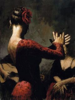 flamenco dancer painting by The Santa Fe VIP, via Flickr Women In Red, Fabian Perez, Dancer Painting, Spanish Dancer, Flamenco Dancing, Jitterbug, Dance Paintings, Flamenco Dancers, Dance Art