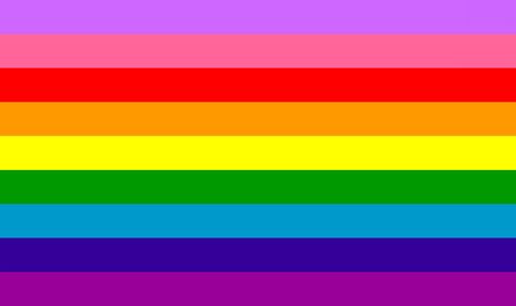 The nine striped Pride Flag created by Gilbert Baker Gilbert Baker, Pride Flag, The Rainbow, Lavender, Flag, Rainbow