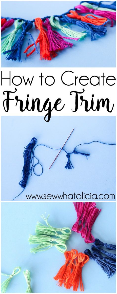 Handmade Fringe Trim Tutorial: Create this fun fringe trim to add a unique and colorful flair to your next project. Click through for the full tutorial. | www.sewwhatalicia.com Diy Fringe Trim, How To Make Fringe Trim, Textile Sketchbook, Diy Fringe, Sew Crafts, Tutorial Sewing, Wild Oats, Diy Techniques, Crochet Hook Set