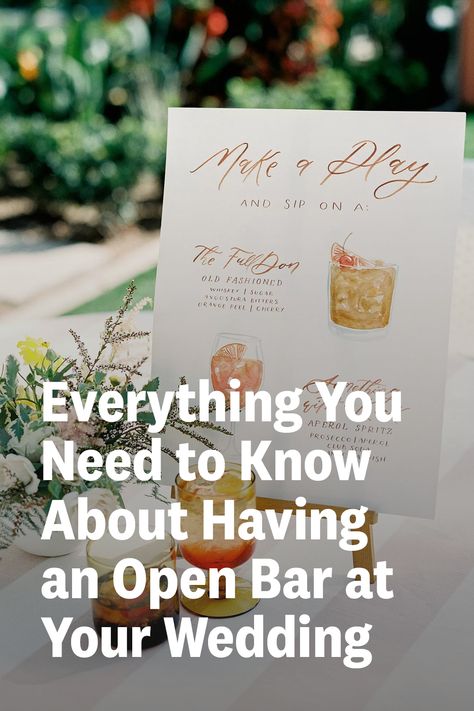 Open Bar Wedding Set Up, Open Bar Ideas Wedding, Wedding Bar Set Up Ideas, Open Bar Wedding Ideas, Open Bar Ideas, Wedding Bar Ideas, Wedding Tips For Vendors, Wedding Bar Signage, Wedding Open Bar