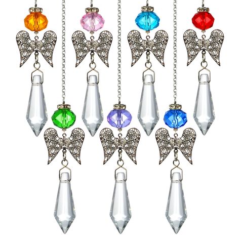 PRICES MAY VARY. ✨ Sparkling Icicle Prism Pendant: These crystal guardian chandelier icicle prisms pendant are made of K9 crystal, makes it refract rainbow-like spots in the sun. Colorful crystal beads with metal angel, exquisite design will catch your eyes. Material: Crystal&Metal. Size: 11.6in. ✨ Crystal Angel's Blessing: Guardian angels have always been popular as a classic element. We combine the purity of crystals with guardian angels to keep blessings forever. Our glass guardian angel rain Christmas Chandelier, Angel Suncatcher, Angel Blessings, Crystal Angels, Jewelry Knots, Rainbow Maker, Prisms, Guardian Angel, Glass Chandelier