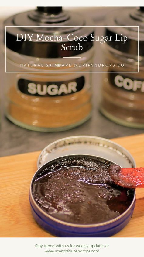 DIY mocha-coco sugar lip scrub Almond Oil Uses, Nivea Cream, Lip Scrub Recipe, Coffee Mocha, Coffee Aroma, Sugar Scrub Diy, Sugar Lip Scrub, Sugar Lips, Scrub Recipe