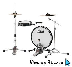 Pearl Compact Traveler; A portable 2-piece drum kit built for performing drummers who are constantly on the go. Fits great in a small apartment. Pearl Drums, Nylon Travel Bag, Drum Heads, Drum Head, Drum Key, Drum Kit, Music Shop, Bass Drum, Percussion Instruments