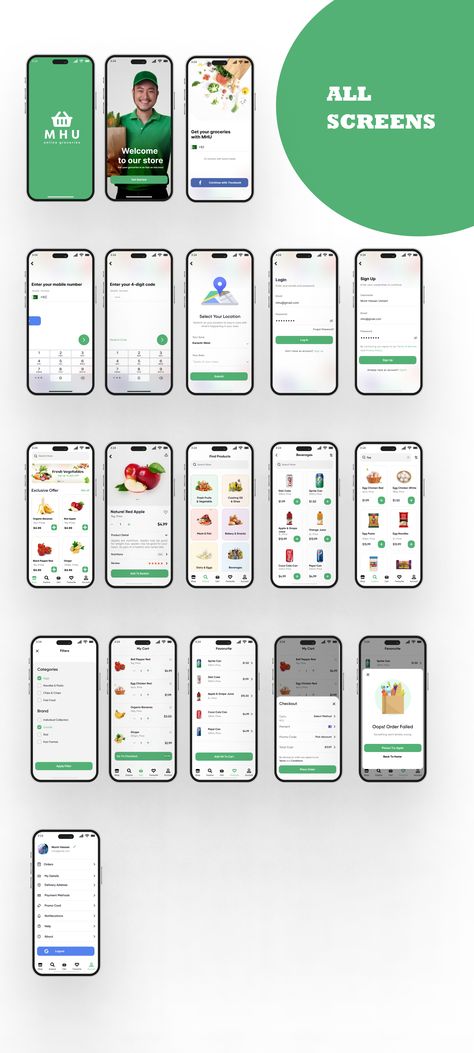 Grocery App Ui Design, Ux Design Case Study, App Wireframe, Online Shopping Apps, Grocery Shopping App, Grocery Delivery App, App Ui Ux Design, Design Case Study, Uiux Design