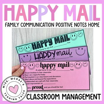 Positive notes home Parent Resource Room Schools Ideas, Positive Notes Home To Parents, Positive Notes Home To Parents Free, Happy Mail For Students, Positive Note Home From Teacher, Happy Mail Template, Post It Notes Ideas Wall, Behavior Management In The Classroom, Positive Notes Home