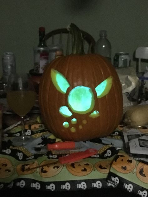 Zelda Navi pumpkin carving Gamer Pumpkin Carving, Zelda Pumpkin Painting, Pikmin Pumpkin Carving, Pumpkin Carving Ideas Nerdy, Nintendo Pumpkin Carving, Legend Of Zelda Pumpkin Carving, Video Game Pumpkin Carving, One Piece Pumpkin Carving, Zelda Pumpkin Carving