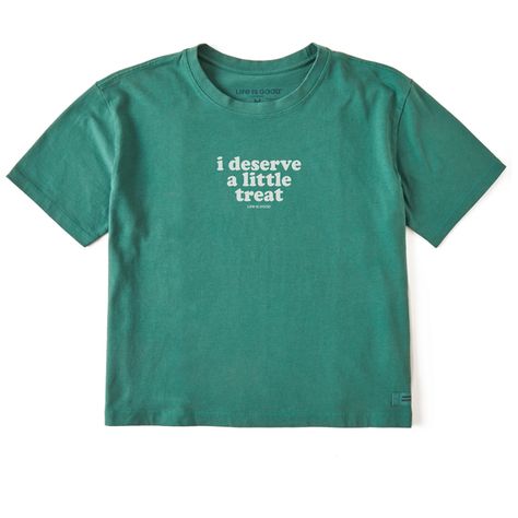 Women's I Deserve A Little Treat  Boxy Crusher Tee Sea Bags, Henley Tee, Boxy Tee, Ladies Tee Shirts, Fabric Tape, I Deserve, Children In Need, Knit Tees, Knitting Women