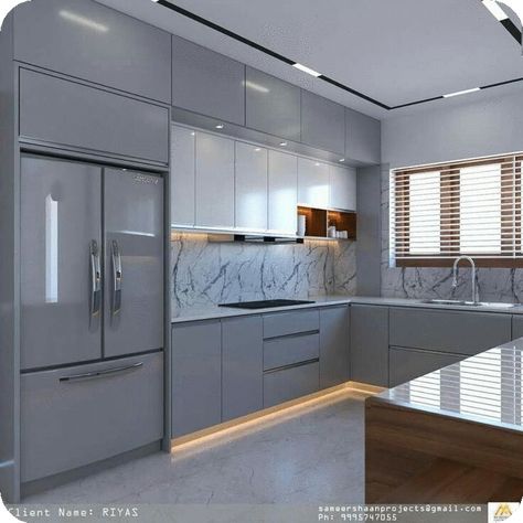 Modular Kitchen Cabinets Colour Combinations, Bold Backsplash, Latest Modular Kitchen Design, Kitchen Quartz, Kitchen Cabinets Color Combination, Island Farmhouse, Kitchen Colour Combination, Modular Kitchen Cabinets, Waterfall Island