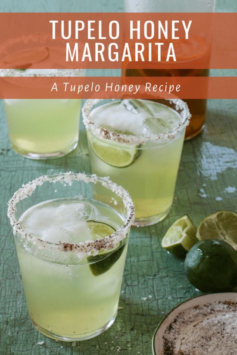 Tupelo Honey Margarita - Cocktail Recipe Honey Margarita Recipe, Soul Food Dinner Ideas, Honey Margarita, Food Dinner Ideas, Hey Bartender, Chili Salt, Mint Simple Syrup, Tupelo Honey, Hawaii Food