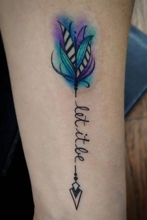 Let It be Let It Be Tattoo, Watercolor Arrow Tattoo, Sky Tattoo, Arrow Tattoos For Women, Targaryen Tattoo, Go Tattoo, Tiny Wrist Tattoos, Dragon Tattoo For Women, Anklet Tattoos