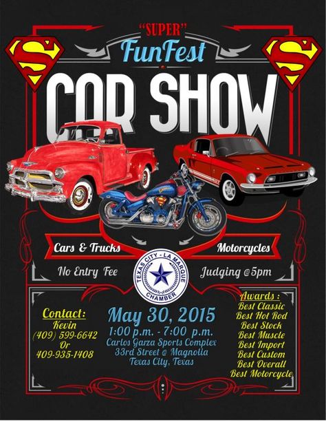 Car Show Flyers Car Show Poster, Car Show Flyer, Car Present, Show Flyer, Flyers Template, Texas City, Wristbands, Car Show, Car Design