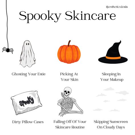 Spooky Waxing Quotes, Halloween Skincare Funny, Spooky Esthetician Posts, October Esthetician Specials, Spooky Skincare Quotes, October Esthetician Posts, Fall Spa Specials, October Esthetics, Halloween Skincare Quotes