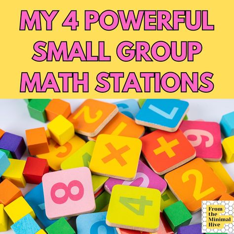 My 4 Powerful Small Group Math Stations  - From The Minimal Hive Math Small Groups, Easy Math Games, Fractions Multiplication, Small Group Math, Math Talk, Maths Solutions, Math Groups, Fourth Grade Math, Math Questions