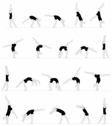 The first 2 rows are "How to do a Front Walkover" and the last 2 rows are "How to do a Back Walkover"! Back Walkover Tips, How To Back Walkover, How To Do A Walkover, Front Walk Over Tutorial, How To Do A Front Walkover, How To Do A Back Walkover, Front Walkover Tutorial, Cheer Flexibility, Front Walkover