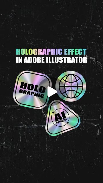 Holographic Illustrator Tutorial, Holographic Effect Photoshop, Illustrator Effects Tutorial, Illustrator Effects, Badminton Art, Illustrator Hacks, Illustrator Tips, Teaching Graphic Design, Holographic Design