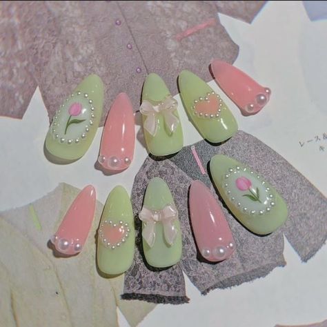 Fake Nails Designs, Pretty Gel Nails, Really Cute Nails, Soft Nails, Kawaii Nails, Dream Nails, Fire Nails, Funky Nails, Pretty Acrylic Nails