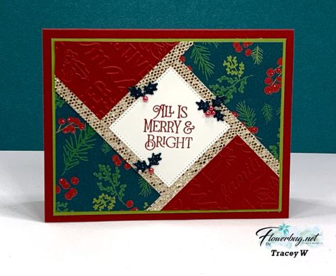 Strip Cards Christmas, Stampin Up Stylish Christmas, Stampin Up Cards Newest, Fractured Cards, Fancy Christmas Cards, Strip Cards, Walk In The Forest, Christmas Card Sayings, Card Stamping