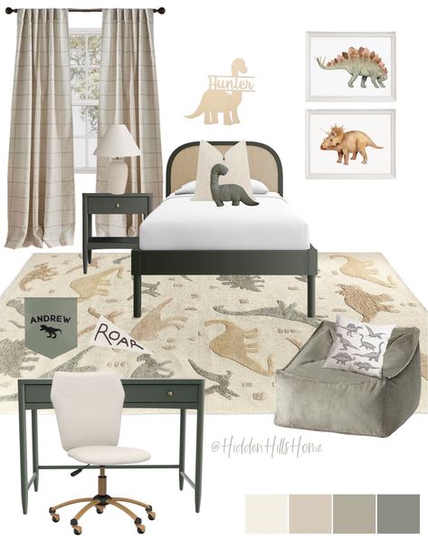 Dinosaur Bedroom Ideas For Boys, Big Boy Dinosaur Bedroom, Vintage Dinosaur Room, Green Dinosaur Room, Toddler Dinosaur Bedroom, Dino Room Kids Boys, Toddler Boy Room Dinosaur, Toddler Room Design Boy, Toddler Boy Dinosaur Room