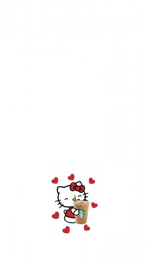 hello kitty wallpaper Hello Kitty Drinking, Coffee Wallpaper, Ice Coffee, Kitty Wallpaper, Drinking Coffee, Hello Kitty Wallpaper, Iced Coffee, Hello Kitty, Kitty