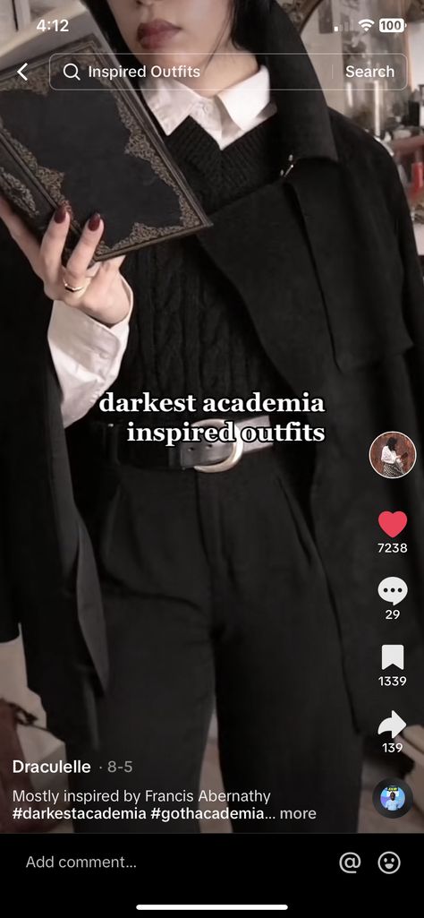 Darkest Academia Outfit, Goth Academia, Darkest Academia, Female Rage, Fall 24, Black Outfits, Work Fashion, Outfit Inspirations, My Style