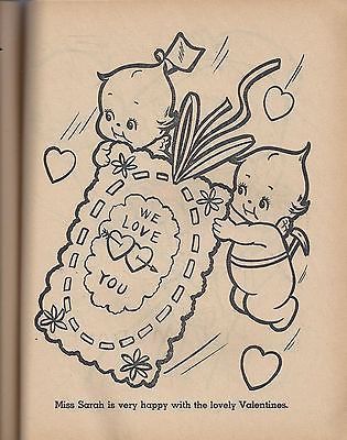 VINTAGE NOS 1962 ADVENTURES OF KEWPIES COLORING BOOK 'NOT COLORED' SAALFIELD PB | #536086848 Vintage Coloring Book Pages, Rose Oneill, Kewpie Tattoo, Kewpie Art, Cupie Dolls, Kewpie Baby, Valentines Designs, Rose O Neill, Vintage Coloring Books