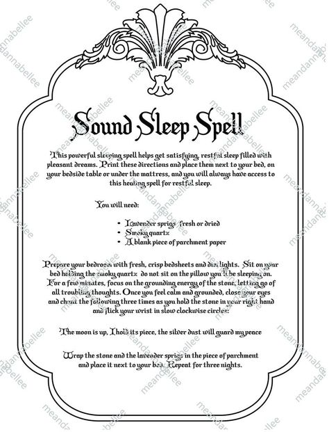 Sleep Magic Spell, Spell For Good Sleep, Restful Sleep Spell, Sleep Protection Spell, Sleep Spells Witchcraft, Dream Spells Witchcraft, Witch Craft For Beginners, Spells Witchcraft Real, Healing Spells Witchcraft