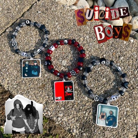 $uicideboy$ Kandi Bracelet Set 

- handmade by me!!... - Depop Kandi Bracelets, Bracelet Set