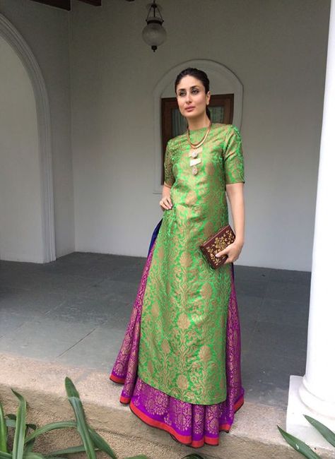 Mehendi Outfit, Mehendi Outfits, Long Kurti Designs, Traditional Indian Outfits, Indian Gowns Dresses, Kareena Kapoor Khan, Kurta Designs Women, Indian Gowns, Dress Indian Style