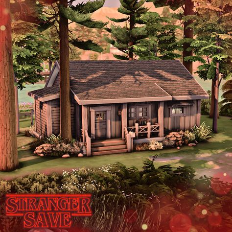 Speed Build & Download on YouTube Sims 4 Cabin In The Woods, Sims 4 Cabin Build, Sims Cabin House, Log Cabin Sims 4, Sims 4 Park Builds, Sims Cabin, Sims 4 Cabin, Cabin Exterior Ideas, Small Wood Cabin