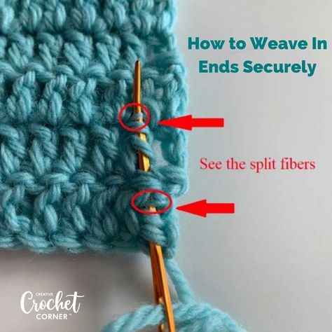 One of the most important parts of crochet, yet the most overlooked part, is finishing off, or, rather learning to weave in the ends. When my Nonna taught me to crochet way back in 1974, there were two things she told me that continue to reverberate in my head: Sew In Ends Crochet, Hiding Yarn Ends Crochet, Crochet How To Weave In Ends, Finishing Off Crochet Ends, Crochet Ends Weave, Finishing Off Crochet, How To Weave In Crochet Ends, Best Way To Weave In Ends Crochet, Tie Off Crochet Ends