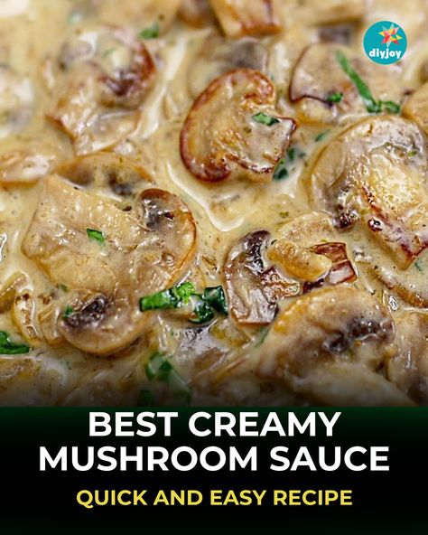 This quick and easy creamy mushroom sauce is thick, rich, and delicious. Serve it with burgers, steaks, pasta, or chicken. Easy Mushroom Sauce For Chicken, Mushroom Mustard Sauce, How To Make Mushroom Sauce, Mushroom Burger Sauce, Olive Garden Mushroom Sauce, Mushroom Sauce For Pasta, Mushroom Sauce For Burgers, Mushroom Cream Sauce Pasta, Mushroom Sauce Pasta